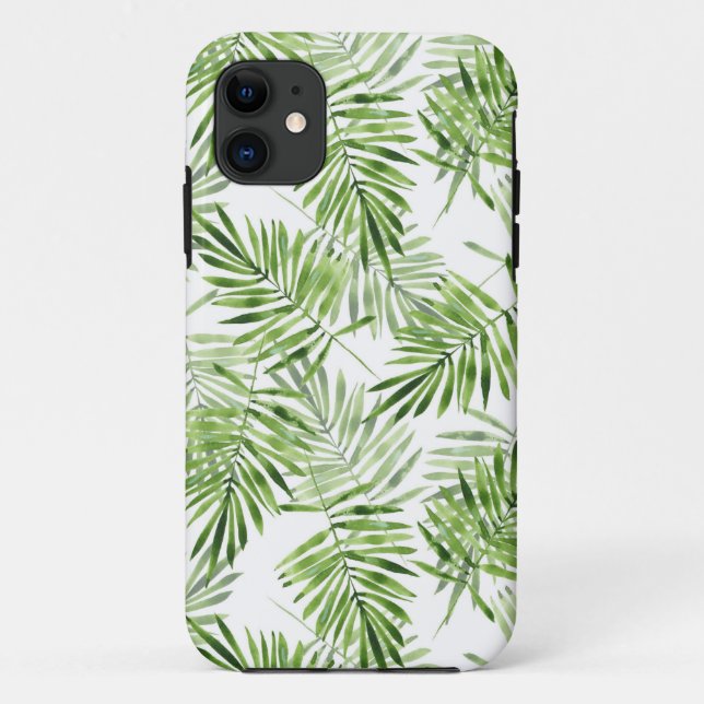 Funda De Case-Mate Para iPhone Hojas de palma verdes (Reverso)
