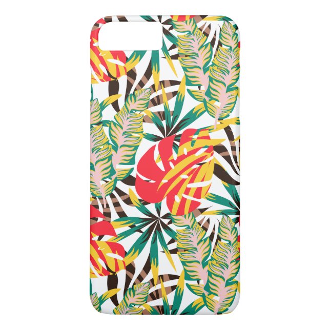 Funda De Case-Mate Para iPhone Hojas de palmeras tropicales salvajes (Reverso)
