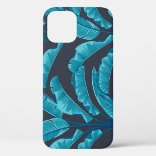 Funda Para iPhone 12 Hojas de plátano: Patrón tropical vintage.