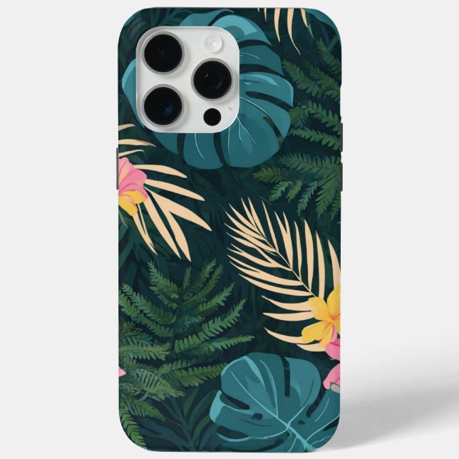 Funda De Case-Mate Para iPhone Hojas de selva tropical (Reverso )
