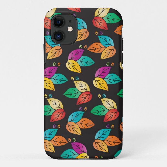 Funda De Case-Mate Para iPhone Hojas del Doodle (Reverso)
