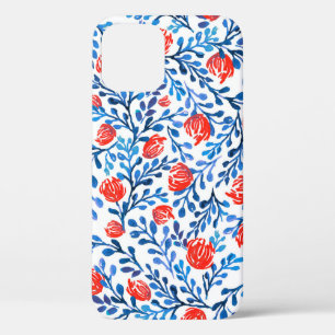 Funda Para iPhone 12 Hojas Florales: Patrón de la Naturaleza sin Marea