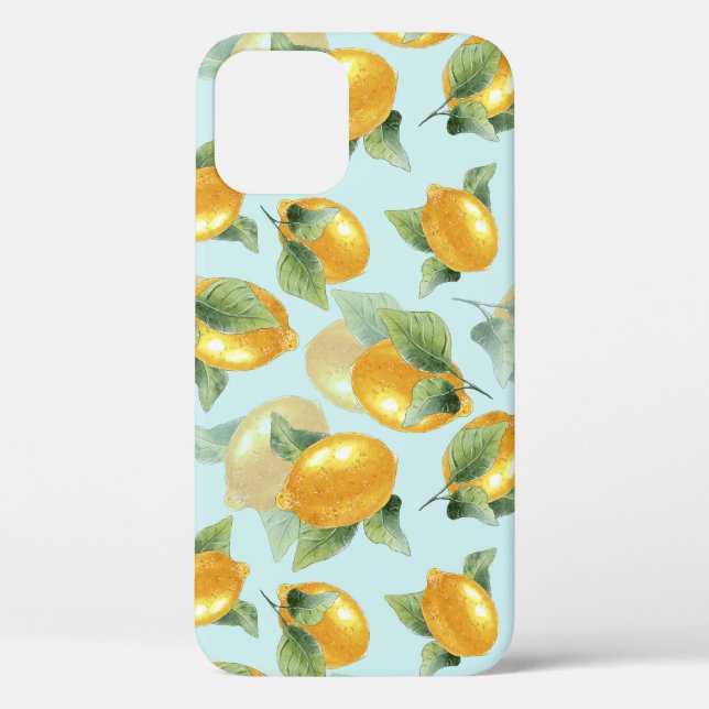 Funda De Case-Mate Para iPhone Hojas Lemons: Impresión sin inconvenientes de acua (Reverso )