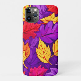 Funda Para iPhone 11 Pro Hojas Personalizados vívidas: morado, amarillo, ro