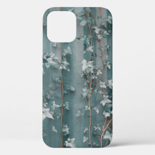 FUNDA PARA iPhone 12 HOJAS ROJAS EN LA PARED BLANCA