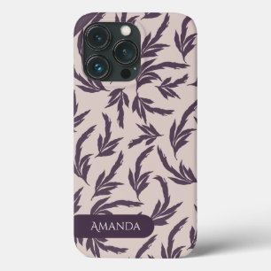 Funda Para iPhone 13 Pro Hojas rosadas, ciruelas y blancas