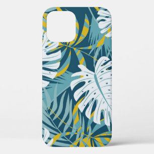 Funda Para iPhone 12 Hojas tropicales coloridas, patrón abstracto origi