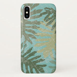 Funda Para iPhone X Hojas tropicales desgastadas