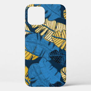 Funda Para iPhone 12 Hojas tropicales dibujadas a mano: sin costura