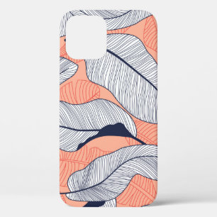 Funda Para iPhone 12 Hojas tropicales, hojas de la jungla sin soldadura