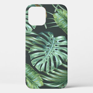 Funda Para iPhone 12 Hojas tropicales, monstera, hoja de plátano, foli