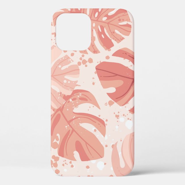 Funda De Case-Mate Para iPhone Hojas tropicales: patrón de cosecha a mano. (Reverso )