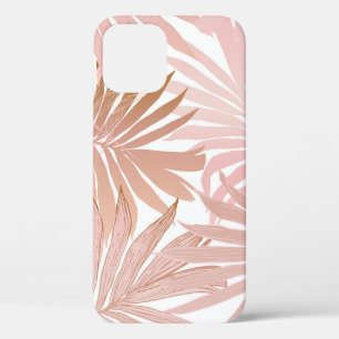 Funda Para iPhone 12 Hojas tropicales: patrón gradiente brillante.