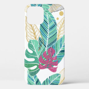 Funda Para iPhone 12 Hojas tropicales. Patrón sin costuras botánicas. V