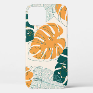Funda Para iPhone 12 Hojas tropicales: Sello de jungla vintage