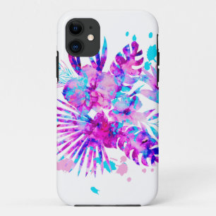 Funda Para iPhone 11 Hojas tropicales y florecimiento