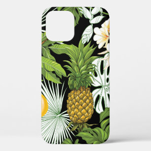 Funda Para iPhone 12 Hojas tropicales y frutos sin fisuras