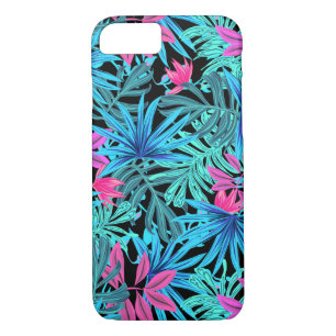 Funda Para iPhone 8/7 Hojas verde azuladas hawaianas tropicales de la