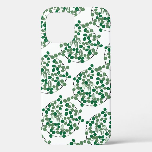 Funda De Case-Mate Para iPhone Hojas verdes, diseño japonés (Reverso )