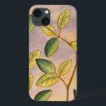 Funda Para iPhone 13 Hojas verdes y amarillas en el fondo del atardecer<br><div class="desc">El color púrpura y dorado de un fondo de puesta de sol es el contraste perfecto con las hojas amarillas y verdes que son el foco de esta pieza de Megan Meagher. Casi se puede escuchar el canto del viento mientras acaricia suavemente las hojas.</div>