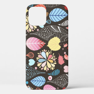 Funda Para iPhone 12 Hojas y aves otoñales.