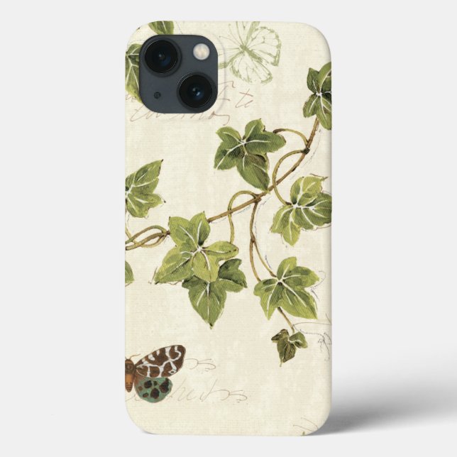 Funda De Case-Mate Para iPhone Hojas y mariposa (Reverso)