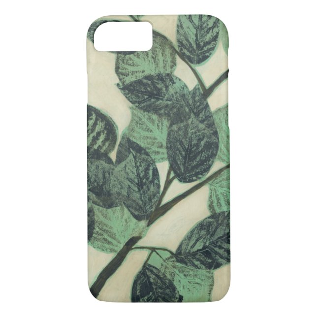 Funda De Case-Mate Para iPhone Hojas y ramas en el fondo crema (Reverso)