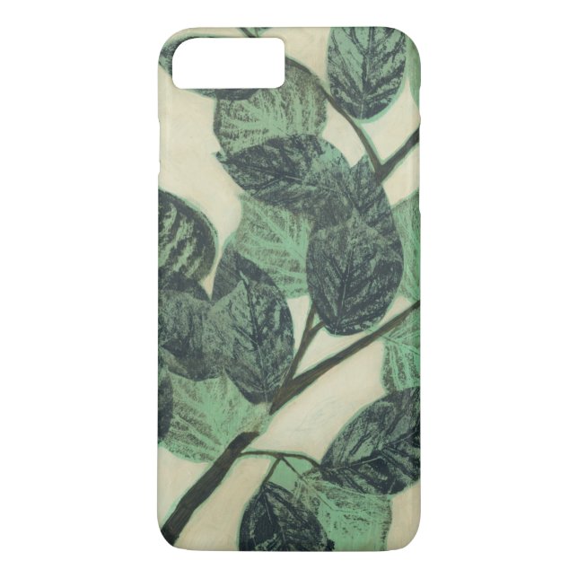 Funda De Case-Mate Para iPhone Hojas y ramas en el fondo crema (Reverso)
