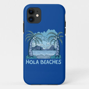 Funda Para iPhone 11 HOLA BEACHES divertida vida de playa verano