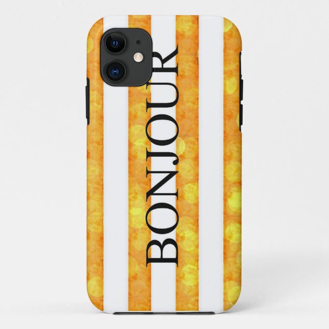 Funda De Case-Mate Para iPhone Hola Bokeh de Franja Naranja (Reverso)