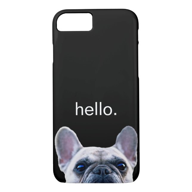 Funda De Case-Mate Para iPhone Hola de moda moderno divertido lindo del bulldog (Reverso)