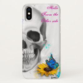 Funda Para iPhone X Hola desde el cráneo de la mariposa del otro lado