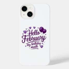 Funda Para iPhone 14 De Case-Mate Hola Febrero: ¡Celebra Tu Cumpleaños Mes!