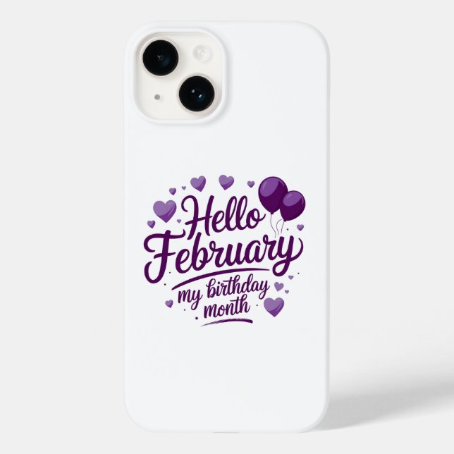 Funda De Case-Mate Para iPhone Hola Febrero: ¡Celebra Tu Cumpleaños Mes! (Reverso )