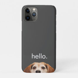 Funda Para iPhone 11 Pro Hola gracioso Beagle Dog moderno gris sonriente