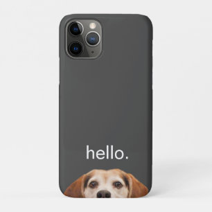 Funda Para iPhone 11 Pro Hola gracioso Beagle Dog moderno gris sonriente