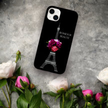 Hola Hermosas Peonías Dramáticas Con Torre Eiffel