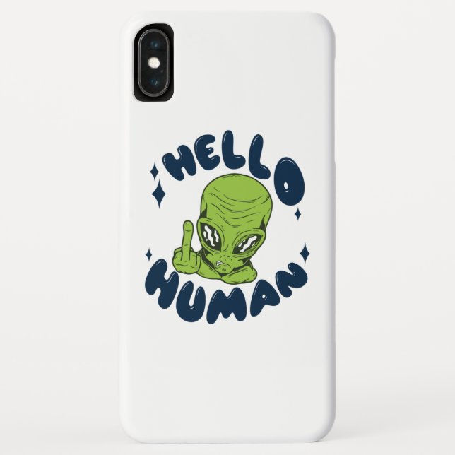 Funda De Case-Mate Para iPhone Hola humano divertido Alien (Reverso)