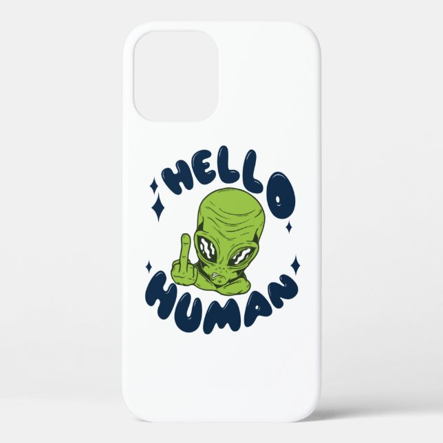 Funda De Case-Mate Para iPhone Hola humano divertido Alien (Reverso )