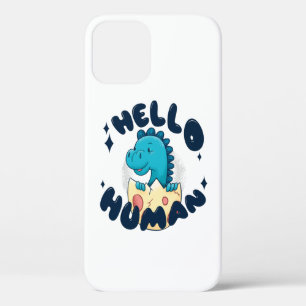 Funda Para iPhone 12 Hola humano divertido Dinosaurio