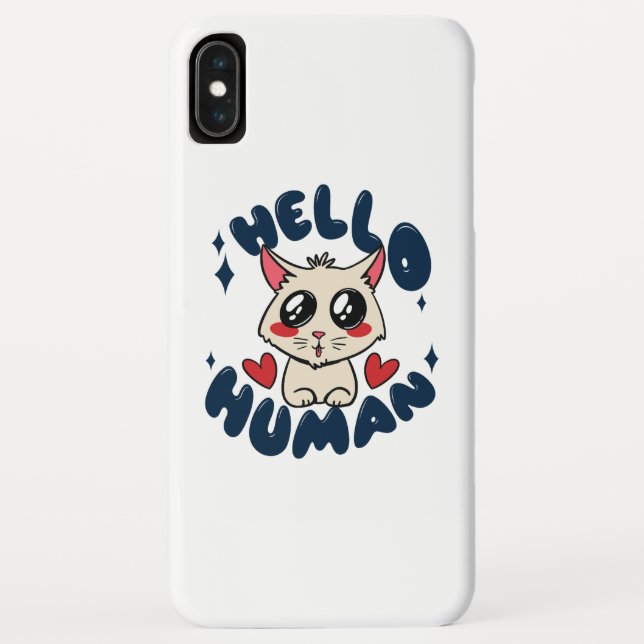 Funda De Case-Mate Para iPhone Hola humano Gato Lindo (Reverso)