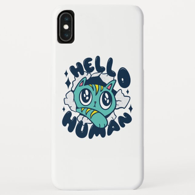 Funda De Case-Mate Para iPhone Hola humano Gato Lindo (Reverso)