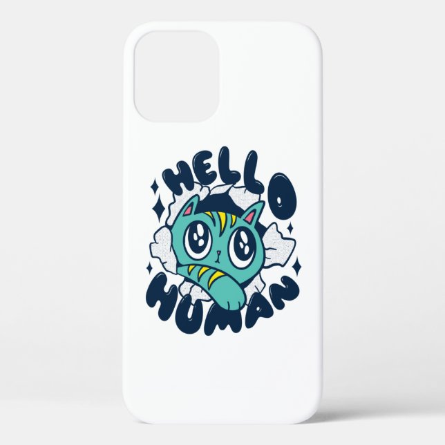 Funda De Case-Mate Para iPhone Hola humano Gato Lindo (Reverso )
