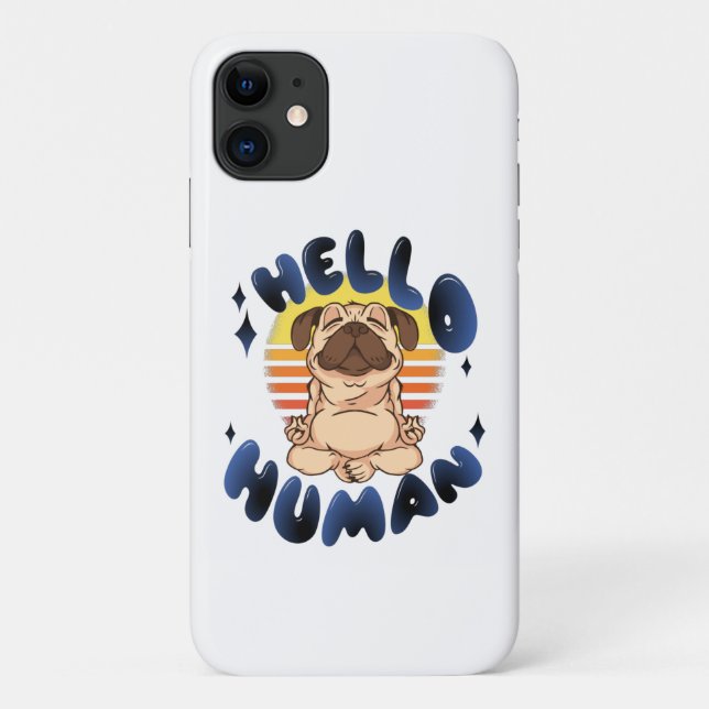 Funda De Case-Mate Para iPhone Hola humano Perro de yoga meditando (Reverso)