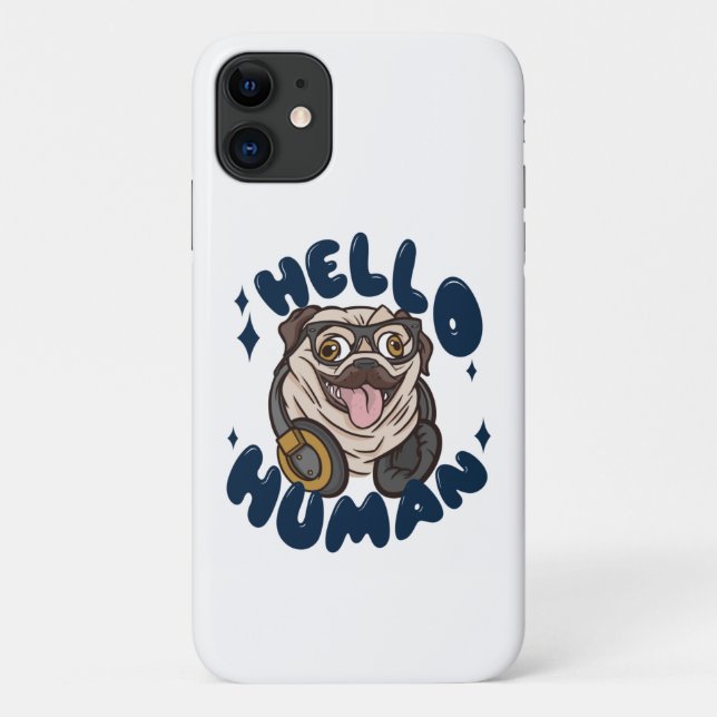 Funda De Case-Mate Para iPhone Hola humano Perro lindo (Reverso)