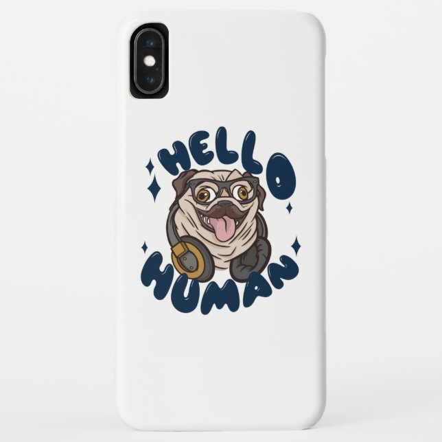 Funda De Case-Mate Para iPhone Hola humano Perro lindo (Reverso)