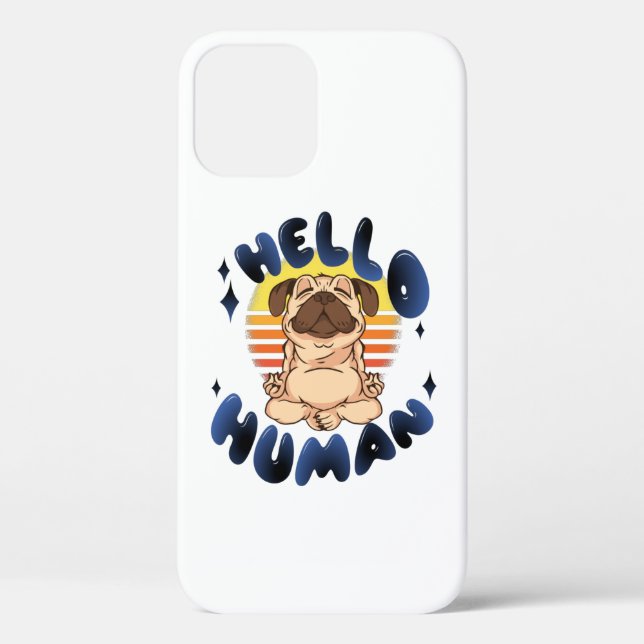 Funda De Case-Mate Para iPhone Hola humano Perro meditando yoga (Reverso )