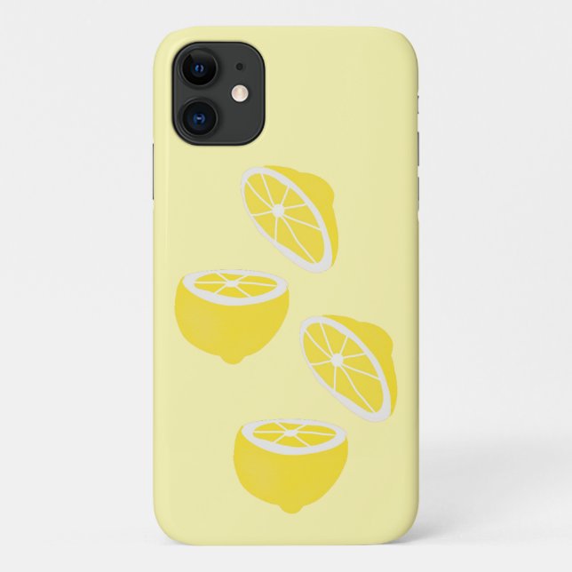 Funda De Case-Mate Para iPhone Hola Lemon, fruta amarilla moderna (Reverso)