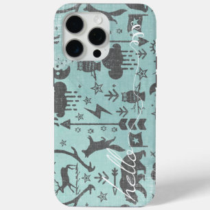 Funda Para iPhone 15 Pro Max Hola Mint Linen Bear Fox Pattern iPhone 6 Plus
