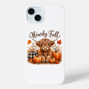 Funda Para iPhone 15 Mini Hola Otoño Vaca de las Tierras Altas Feliz Día de 